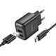 Адаптер мережевий HOCO Type-C Cable Cable Smart Dual-port charger C141A |2USB. 2.1A/10.5W| - изображение 1