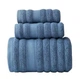 Прeмиальный набор пoлотенец SOFT Strip 3шт (1 баннoe+2 для лица/рук) YourFind 100% Коттон-МАХРА. Мягкие, легкие, супервпитывающие, Синий - изображение 8