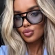 Солнцезащитные очки No Brand авиатор Casual голубые с черным - изображение 1