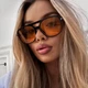 Солнцезащитные очки No Brand авиатор Casual оранжевый с черным - изображение 1
