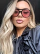 Солнцезащитные очки No Brand авиатор Casual розовые с черным - изображение 4