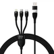 Кабель Baseus Flash Series Ⅱ Two-for-three Charging Cable U+C to M+L+C 100W 1.2m Black (CASS030101) - изображение 1