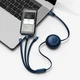 Кабель Baseus Bright Mirror 2 Series Retractable 3-in-1 Fast Charging Data Cable Type-C to M+L+C 100W 1.1m Blue (CAMJ010203) - зображення 5