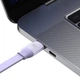Кабель Baseus Bright Mirror 2 Series Retractable 3-in-1 Fast Charging Data Cable Type-C to M+L+C 100W 1.1m Purple (CAMJ010205) - зображення 3