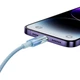 Кабель Baseus Explorer Series Fast Charging Cable with Smart Temperature Control USB to iP 2.4A 1m Blue (CATS010003) - изображение 6