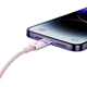 Кабель Baseus Explorer Series Fast Charging Cable with Smart Temperature Control Type-C to iP 20W 1m Pink (CATS010204) - изображение 7