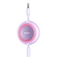 Кабель Baseus Bright Mirror 2 Series Retractable 3-in-1 Fast Charging Data Cable USB to M+L+C 3.5A 1.1m Purple (CAMJ010005) - изображение 6