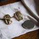 Сережки классические Прямоугольные с ажуром Xuping, медицинское золото 0.7х1.5 см - зображення 3