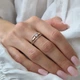 Серебряное кольцо колечко с золотой пластиной с Белыми камнями 18.0 размер серебро 925 пробы 1543к 1.11г - изображение 7