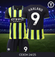 Форма футбольна дитяча Haaland (Холанд) 9 Manchester city 24/25, нар. 28 зріст 150-155см. чорно-салатова - зображення 2