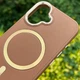 Шкіряний чохол SnapCase with MagSafe для Apple iPhone 16 (6.1") Brown - изображение 3