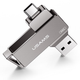 Металева USB Флешка 2в1 128GB Type-C/USB 3.0 для телефону комп'ютера USAMS USB3.0 US-ZB201 Сірий - зображення 7