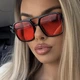 Солнцезащитные очки No Brand авиатор Daily имиджевые красные с черным - изображение 1