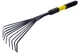 Грабли веерные Mastertool 510 x 160 мм с резиновой ручкой для уборки листьев и травы садовые грабли (DR-P_33IT) - изображение 2