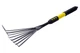 Грабли веерные Mastertool 510 x 160 мм с резиновой ручкой для уборки листьев и травы садовые грабли (DR-P_33IT) - изображение 3