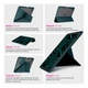 Чехол-книжка для планшета Apple iPad Pro 11 (2024)/Pro 11 (2025) M5, Y-Type PEN, Зеленый, магнитный, с держателем для стилуса, противоударный, обложка с функцией подставки, экокожа + ТПУ, функция автоматического пробуждения/сна - изображение 3