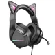 Наушники Borofone BO106 Cute cat с ушками (Черный / Розовый) - изображение 1