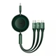 Кабель на 1,1м. Bright Mirror 2 3-in-1 (Micro USB+Lightning+Type-C) 100W Green Baseus для зарядки та передачі даних (CAMJ010206) - зображення 1