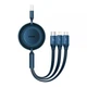 Кабель на 1,1м. Bright Mirror 2 3-in-1 (Micro USB+Lightning+Type-C) 66W Blue Baseus для зарядки та передачі даних (CAMJ010103) - зображення 1