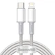 Кабель 2м.Type-C to Lightning High Density Braided 20W White, Baseus для зарядки, передачи данных (CATLGD-A02) - изображение 1