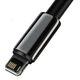 Кабель для Iphone на 2м USB to Lightning Tungsten Gold 2,4A Black, Baseus для зарядки та передачі даних (CALWJ-A01) - зображення 2