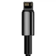 Кабель для Iphone на 2м USB to Lightning Tungsten Gold 2,4A Black, Baseus для зарядки та передачі даних (CALWJ-A01) - зображення 6