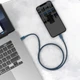 Кабель 1м.Type-C to Lightning High Density Braided 20W Blue, Baseus для зарядки, передачи данных (CATLGD-03) - изображение 5