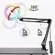 Кільцева лампа RGB 26 см на пантографі, Кольорова лампа для селфі, Кільцева лампа з тримачем до телефона - зображення 2