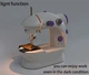 Портативна домашня швейна машинка з дошкою Sewing Machine підсвічування, педаль, живлення від мережі або батарейок (4x AA) - зображення 12