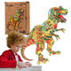 Puzzle drewniane PuzzleOK Tyranozaur rex 42 x 29.7 cm 129 elementów (4821993007182) - obraz 4