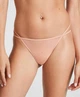 Жіночий комплект білизни (бюстгальтер + трусики-стрінги) Victoria's Secret Бежевий зі стразами (XS) - зображення 5