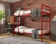 Двоярусне ліжко Метакам Twins Duo металева 190x80 см Червона - зображення 2