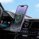 Автомобильный держатель для телефона HOCO Guardian magnetic wireless fast charging Car holder HW12 4.5-7″ Черный - изображение 6