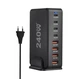 Мережевий зарядний пристрій на 4 USB-A і 4 Type-C, зарядна станція 240 Вт для ноутбука / смартфона / планшета, чорний "S" (94037103) - зображення 1