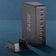 Мережевий зарядний пристрій на 4 USB-A і 4 Type-C, зарядна станція 240 Вт для ноутбука / смартфона / планшета, чорний "S" (94037103) - зображення 3
