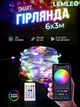 Гірлянда розумна світлодіодна штора різнокольорова RGB 300Led 6х3 м з контролером Lemleo - зображення 1