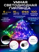 Гірлянда розумна світлодіодна штора новорічна RGB 300Led 6х3 м з контролером BRS - зображення 3