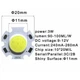 Світлодіоди LED COB 2B3C 3W 6500K 100Lm 9-12V 250мА Сold White Холодне біле світло (87) - зображення 3
