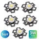 Светодиоды 3W 4500K 5ШТ Natural White Нейтрально белый-дневной свет 3.0-3.6v 700 мА 280 Lm Теплоотвод алюминий (117) - изображение 1