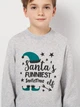 Детский теплый свитшот новогодний для мальчика Smile time Santa Funniest OX26-09-0-1 110 см Серый (st_2000000207230) - изображение 4