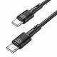 Зарядний кабель HOCO X83 Victory Type-C to Type-C Cable 60W 3A 1m Black - зображення 2