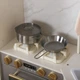 Детская угловая деревянная кухня AVKO Пальма, звуковые и световые эффекты, Циркуляция воды в кране + 11 кухонных принадлежностей в комплекте - изображение 7