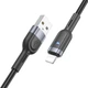 Кабель USB Hoco U117, USB to Lightning, 2.4А, 1.2m, черный - изображение 1