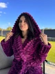 Халат жіночий махровий шарпей XL/XXL з капюшоном Фіолетовий (Д-Al-sharpey-halat-003-02) - зображення 2