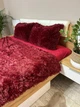 Велюровый комплект постельного белья Евро 200x230 см наволочка 50х70см 2шт Красный (П4К-velur-travka-002/12-2) - изображение 7