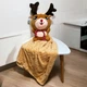 Мягкая игрушка-подушка Олень плед 3в1 110 x 160 см Коричневый (П4К-post-igrashka-002-2) - изображение 3