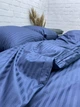 Постельное белье Страйп-сатин евро 200х220 простыня на резинке 160х200х20 наволочки 50х70 темно-синий - изображение 9