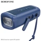 Bluetooth колонка Borofone BR32 с LED подсветкой в синем цвете портативное устройство. - изображение 1