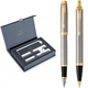 Подарунковий набір Parker IM Brushed Metal GT FP+BP (перо + кулькова) - зображення 1