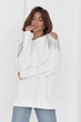 Жіноча кофта oversize з вирізами на плечах - молочний колір, ONE SIZE - изображение 6